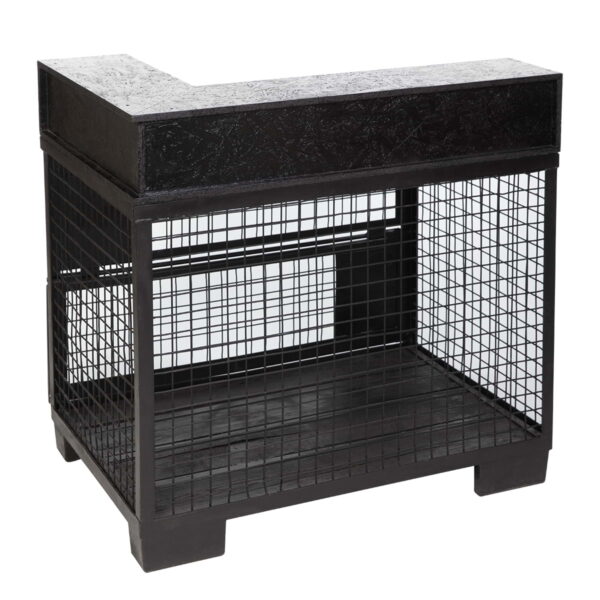 Theke Cage Chipboard, schwarz, links